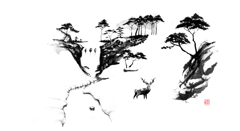deer in the snow