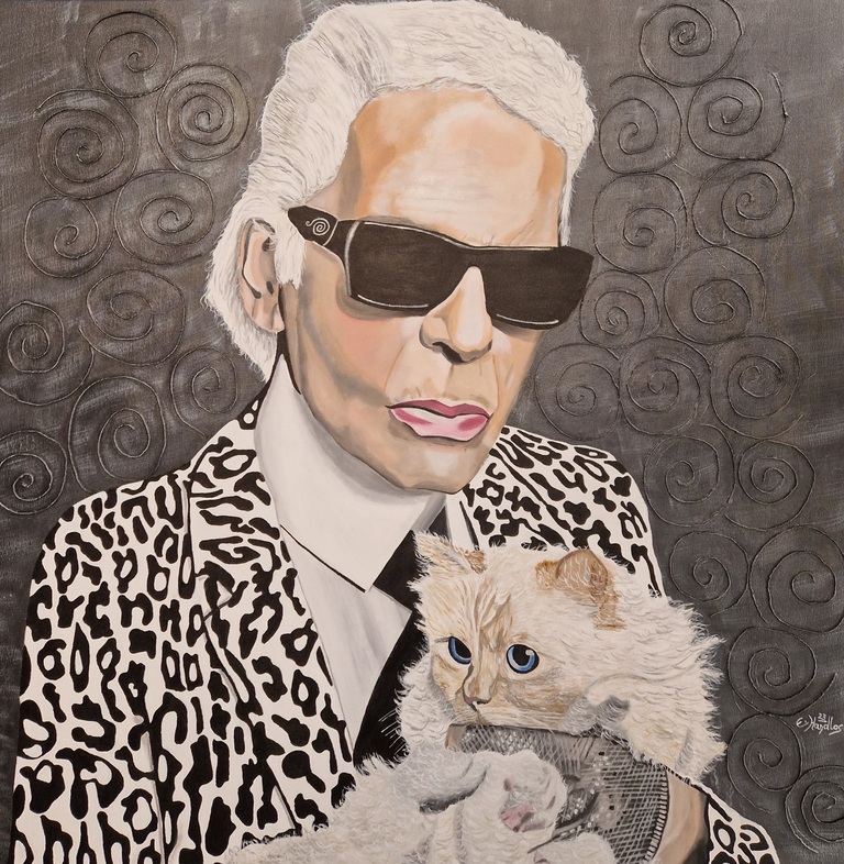 Karl Lagerfeld mit Katze